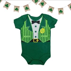 St. Patrick's  green tuxedo suit one piece of Bodysuit